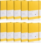 EMOMAS Lined Journal Notebook, 10Pack Hardcover Notebook for Men & Women – Journals for Writing, Work, School, Home & Daily Notes, 160 Pages – Medium A5, 5.7"x8", 100 gsm Thick Paper (Bright Yellow)