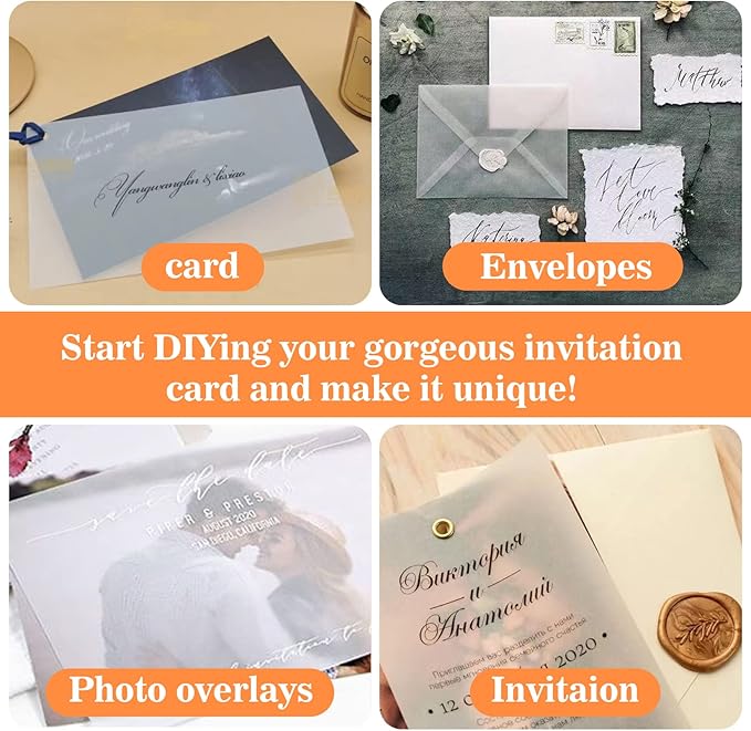 Vellum Paper 8.27 x 11.8 Translucent-Printable - Translucent Vellum Paper Tracing for Crafts Tracing,Drawing,Card Overlays,Invitation Envelope 30 Sheets