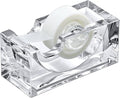 Amazing Abby - Tanya - Acrylic Tape Dispenser (1-Pack), Plastic Label Roll Holder, Clear Sticker Organizer, Perfect Office Desktop Storage Solution for Tapes, Labels, Stickers, and More