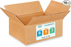 Small Moving & Shipping Boxes 8x6x3 inches (10-Pack) - Extra Strength 200 lb vs Regular - Corrugated Packing Boxes for Moving - Cardboard Moving Box - Packing Box Small by IDL Packaging