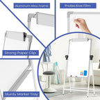 Lumspax Large Doubole Sided White Board with Stands, 36" x 24" A-Stand Dry Erase Easel, Portable Flip Chart Easel with Height Adjustable Design for Home, School, Office