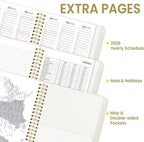 2026 Planner, Annecy Weekly ＆ Monthly Planner 2026, Jan. 2026 – Dec. 2026, 6.4" x 8.5" Monthly Agenda Planner with Tabs, Flexible Linen Cover, Spiral Binding, Double-sided Pocket, Bookmark, Beige