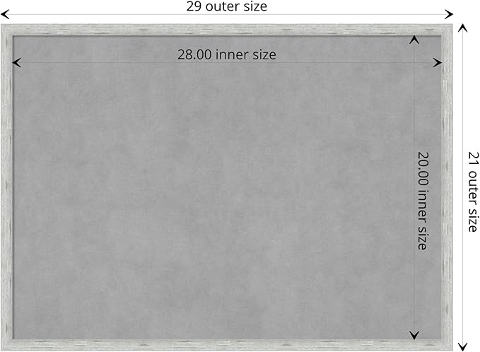 Amanti Art Silver Framed Magnetic Board 21x29 Medium Vision Board for use with Magnets, 100% Metal Sheet to Display Items as Office Decor or for Home Organization in mudroom, Kitchen or Kids Room