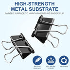 132 Pack Small Binder Clips 0.75 Inch with Container, Paper Clips Clamps, Black Office Clips, Mini Binder Clips, Clips for Paperwork, for Office and Home Supplies School