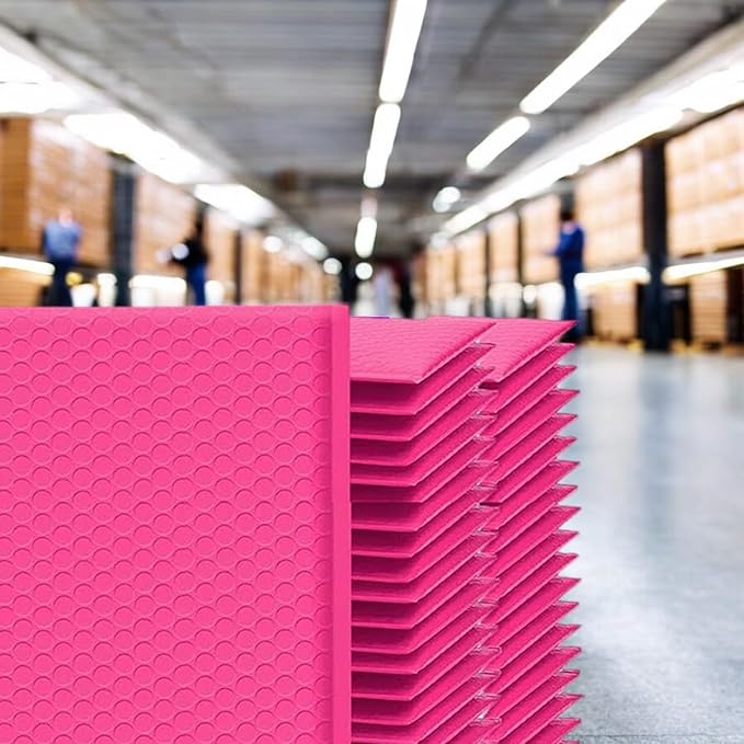 iMBAPrice 4x8 Inch Pink Poly Bubble Mailers #000, 500-Pack – Waterproof Self-Seal Padded Shipping Envelopes for Small Business, Jewelry, Cosmetics, Cards & Accessories