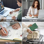 PERCUN Graph Paper Notebook, 160 Pages Grid Journal for women & men, A5 Hardcover Leather Graphing Notebook for School, Work, Travel, Note Taking 5.9”x8.5” (Green)