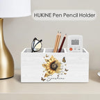 HUKINE Sunflower Inspirational Quotes Pen Holder for Desk Decoration, When You Can't Find the Sunshine Motivational Wooden Box Sign Pencil Holder Organizer for Home Office Desk Accessories