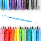Grabie Dual Tip Water-Based Sketch Marker Set of 100, Fineliner & Brush Drawing Pens, Brush Marker Pens, 100 Colored Markers for Adult Coloring Books No Bleeding, Drawing, Sketching