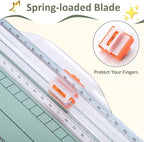 2 Set A4 Paper Cutter 12 Inch Titanium Paper Trimmer Scrapbooking Tool with 2pcs Replacement Blades with Automatic Safety Guard and Side Ruler for Craft Paper,Cardstock,Photo,Coupon, Label