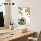 Luminzo Plastic Cute Clipboard Low-Profile Metal Clip, A4 Letter Size 9 x 12.5 in, 8.5 x 11 Paper Clip Board for Teachers, Nurses, Classroom,Boho Leaves