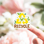 Bttwkco 500pcs Recycle Stickers Roll - Small Business Reused Package, Eco-Friendly, Earth Day, Happy Mail Recycling Labels - Handmade