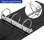 ViVin 3 Ring Binder 3 inch with Clear View Cover, Large 3" Round Ring for Strength, Holds 600 Sheets of US Letter Size Paper, Office Home School, 2 Pack (Black)