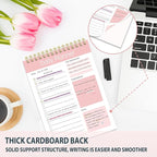 Tlenpo To Do List Notepad, 60 Sheets, Productivity Planner with Time, Task Checklist Organizer Agenda Pad for Work, Daily Planner for School Supply List Pink, 5.1 x 7 Inch