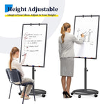 Mobile Whiteboard – 36 x 24 inches Portable Magnetic Dry Erase Board, 3' x 2' Stand Easel White Board Dry Erase Easel Standing Board w/Flipchart Hooks (Black)