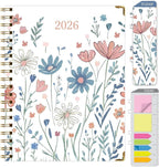 HARDCOVER 2026 Planner, 7"x9": 14 Months (November 2025 - December 2026), Daily Weekly Monthly Planner, Yearly Agenda, Bookmark, Pocket Folder and Sticky Note Set (Colorful Botanicals)