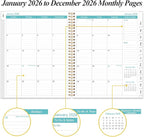 2026 Daily & Monthly Planner - One Page Per Day, Daily Planner from January 2026 - December 2026, Planner 2026 with 12 Monthly Tabs, 8.5" x 11", Blue Watercolor