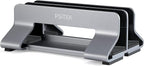 Psitek Aluminum Dual Vertical Laptop Stand Dock Holder, Supports 2 Devices, Adjustable Slot Width 15-36mm, Space-Saving Upright Storage for MacBook and Laptops