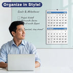 Dunwell 2026 2-Month Wall Calendar, Blue, Monthly Hanging Calendar with Large Bold Numbers, Easy to Read, Jan–Dec 2026, 11x17 Open, Ships Folded