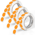 Perco Fluorescent Orange 1-Inch Round Circle Dot Sticker Labels - Multi-Roll Pack (3 Rolls, 1,000 Labels Each) - Permanent Adhesive, Vibrant Colors, Strong Hold - Perforated for Easy Use - Made in USA