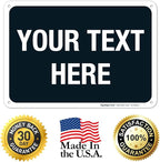 Personalized Custom Black Background Customize for Office, Business, Airbnb, Workplace, Home, Delivery Sign, 10x7 Inches, Rust Free .040 Aluminum, Fade Resistant, Made in USA by Sigo Signs