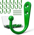 ZAYBOD 15 Pcs Coat Hooks, Hanger Hook with 30 Pieces Screws for Hanging Hat, Towel, Key, Robe, Coats, Scarf, Bag, Cap, Coffee Cup, Mugs(Green)