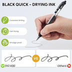 ParKoo Black Gel Pens, 70 Pack Quick Dry Retractable Medium Point 0.7mm Rollerball Gel Ink Pens Smooth Writing with Comfort Grip for School Office Home
