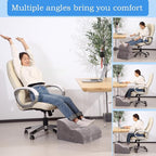 OpyTikar Foot Rest for Under Desk at Work.Multifunctional 3-Tier Foot Stool,with Washable Footrest.for Under Desk,Office Chair Gaming Chair & Sofa,Leg Elevation Pillow,Supports Posture (Grey)