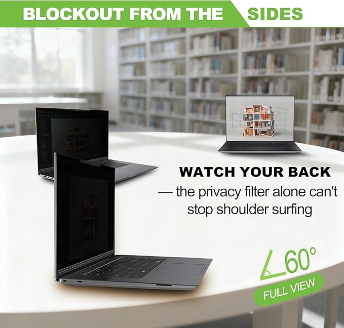 Magnetic Laptop Privacy Screen 14 inch for 16:9 Computer Monitor, Removable Anti-Glare Screen Privacy Shield, Screen Filter and Protector for Laptop (12 3/16" × 6 7/8"), Fits (FHD 1920 × 1080)