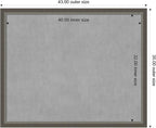 Amanti Art Silver Framed Magnetic Board 35x43 X-Large Vision Board for use with Magnets, 100% Metal Sheet to Display Items as Office Decor or for Home Organization in mudroom, Kitchen or Kids Room