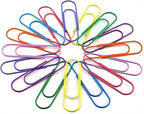 CasaVibe 50 Pack 4 Inches Jumbo Paper Clips, Vinyl Coated Multicolored Extra Large Mega Paperclips, Colored Binder Clip for Office School Document Organizing Office Supply Accessories