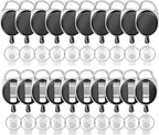 Retractable Badge Holder with Carabiner Reel Clip and Key Ring for ID Card Key Keychain Holders Black 20 Pieces by moeverEX