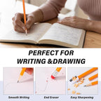 TecUnite 600 Pcs HB #2 Unsharpened Pencils bulk with Eraser Wooden Hexagonal No 2 neon Pencils for Adults Gifts Exams Office Sketching Party Favors(Orange)