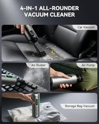 yoyoto Car Vacuum, Handheld Vacuum Cordless with 21000Pa Powerful Suction & 3 Modes, 4-in-1 Portable Hand Held Mini Vacuum Cleaner Rechargeable, Ultra Light for Car Home Office (Silver)