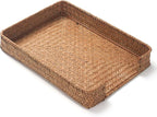 Seagrass Letter Tray for A4 File Woven Desk Tray Organizer for Paper Folder Mail Document Magazine Storage Basket for Office