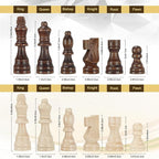 Magnetic Wooden Chess Set for Adults Kids 17'' Chess Board with Handmade Pieces, Folding Portable Travel Unique Chess Sets Game for Tournament Professional Beginner