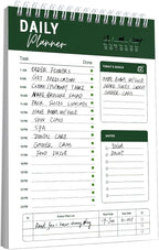 To Do List Notebook Daily Planner A5 CheckList Pad 52 Sheets, 5.9" x 8.2" Daily Schedule Goal and Tasks Setting Notepad Productivity Planner, Spiral Appointment Organizers, A5-DG