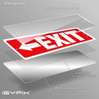 iSYFIX Exit Signs 6 Pack 12x4 Inch with Directional Left Arrows - Rust Free Aluminum, Laminated for UV, Weather, Scratch Resistance - Ideal for Offices, Schools, Theaters, Restaurants