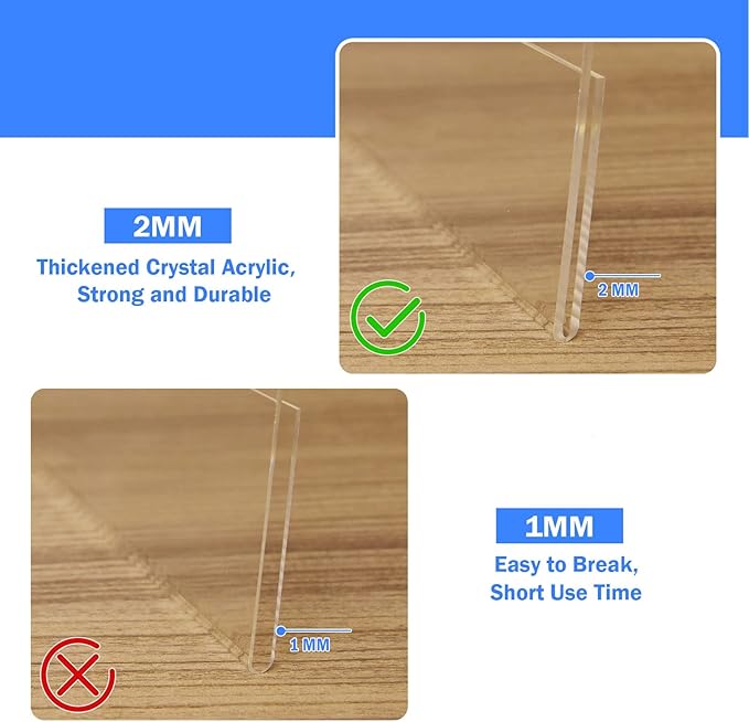 COYMOS Acrylic Sign Holder 8.5 x 11 Horizontal 6 Pack Slant Back Acrylic Stands for Display Plexiglass Clear Acrylic Display Stands for Ad Frame, Picture Photo Frames, Promotions, Restaurants, Office