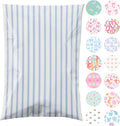 Pretty Package Store 10x13 Designer Poly Mailer 100 Pack Heavy Duty Waterproof Self Seal Shipping Bags for Small Business Large Mailing Envelopes Bulk Tear Resistant Packaging Blue Stripes
