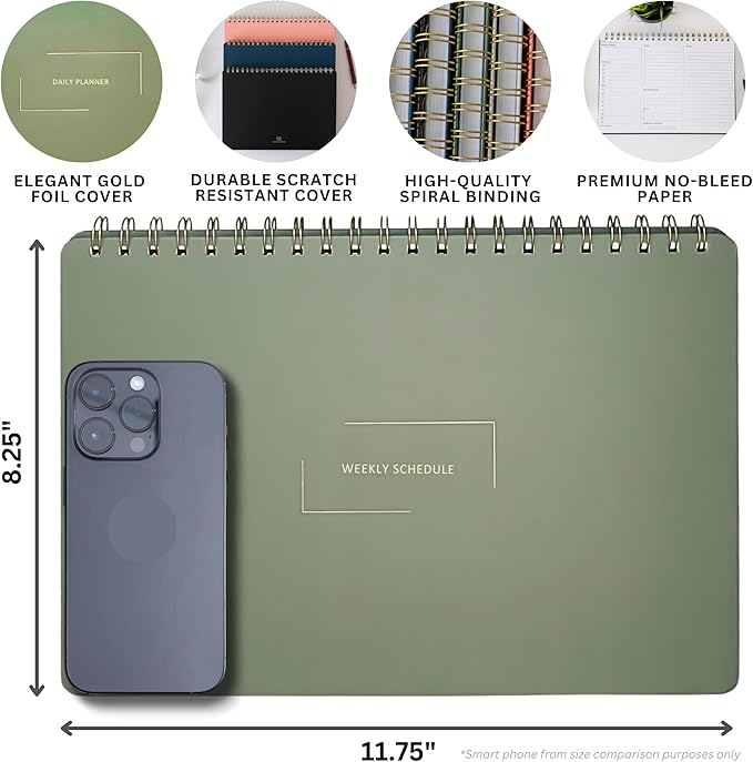 Merely Home Undated Weekly Schedule | Business Planner | 8.25” x 11.75” ADHD Organizer | Premium Multi-Layout Schedule | Pink | Landscape Layout