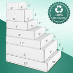 Eupako 13x10x2" White Shipping Boxes Corrugated Box Mailers 20 Pack Cardboard Shipping Boxes for Small Business, Mailing