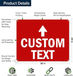 Custom Arrow,Custom Directional Sign, Up Arrow,24x30 Inches, 55 mil thick HDPE (high density polyethylene) Made in USA by My Sign Center