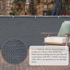 iCover 3x10ft Balcony Privacy Screen Fence, UV-Resistant Railing Fencing Cover for Porch Deck Patio Garden Backyard, Cable Zip Ties Included, Dark Grey