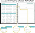 Daily Planner 2026 Full Page Per Day- 2026 Daily & Monthly Planner from January 2026 to December 2026, Day Planner 2026 with 12 Months Tabs, 8.5" x 11", Black
