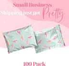 Pretty Package Store 14.5x19 Designer Poly Mailer 100 Pack Heavy Duty Waterproof Self Seal Shipping Bags for Small Business Large Mailing Envelopes Bulk Tear Resistant Cute Packaging Lightning Bolt