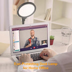 Desk Lamp for Home Office, Zoom Lighting for Computer, Height-Adjustable Video Conferencing Light, Eye-Care LED, Desk Light for Video Calls, USB Charging, Ideal for Study, Work, Reading, 2-Pack Set