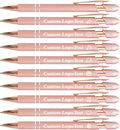 CRME Personalized Pens Custom Ballpoint Pen with Stylus Tip Customized Engraved Pens with Name/Logo Nurse Gifts Office Supplies for Women Metal Clip Ideal for Birthday School Party Rose Gold