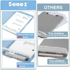 Sooez Clipboards with Storage, High Capacity Clip Boards 8.5x11 with Pen Holder, Heavy Duty Plastic Paper Organization Folder Cases, Letter / A4 Size for Nurse Teachers, School & Office Supplies