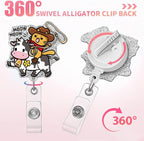 Aoryalps Meow Meow Retractable Badge Reel Holder Retractable with ID Clip for Nurse Nursing Name Tag Card Nursing Student Teacher Doctor Medical Assistant Work Office Clip-Gifts for Nurse