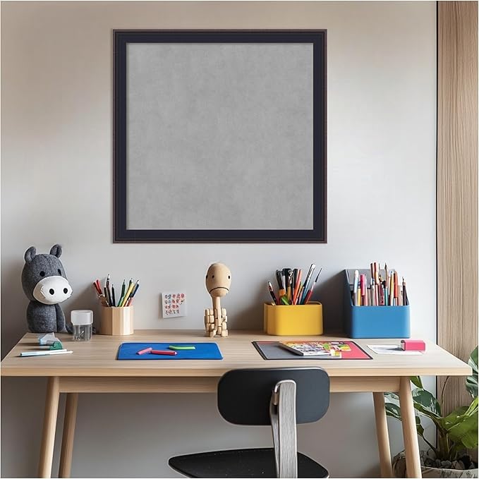 Amanti Art Black Framed Magnetic Board 23x23 Medium Vision Board for use with Magnets, 100% Metal Sheet to Display Items as Office Decor or for Home Organization in mudroom, Kitchen or Kids Room